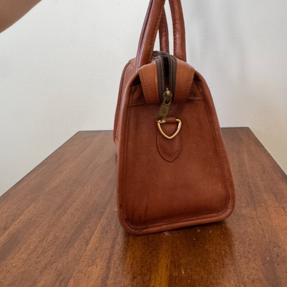 French Company Vintage Brown Leather Bag No Shoulder Strap - Picture 2 of 15